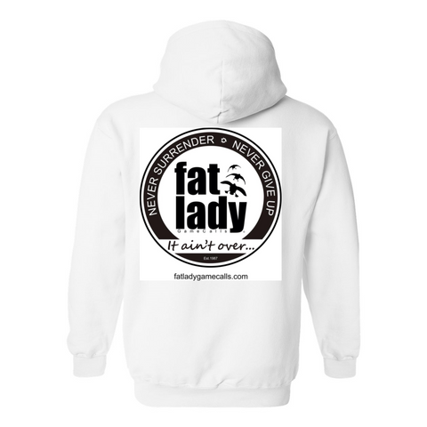 Classic Fat Lady Game Calls Hoodie - White